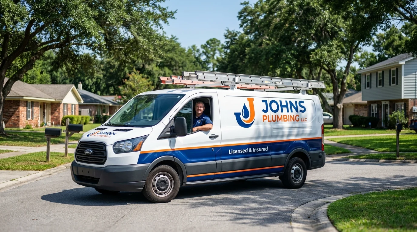 Johns Plumbing LLC service van in Liberty, MO